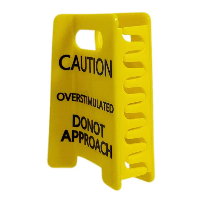 Caution Overstimulated Yellow Sign Hair Claw Clip